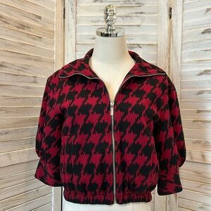 Express Design Studio Short Sleeve Cropped Zip Front Blazer Jacket